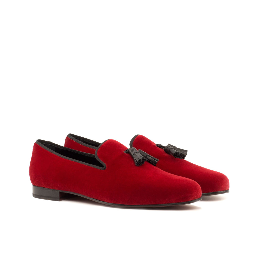 Men's Ronde Red Velvet Smoking Slippers with Red Bottom – Maison Kingsley  Couture Spain