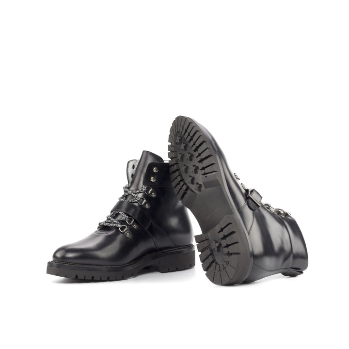 Men's Triple Black Hiking Boots with Commando Sole - Maison de Kingsley Couture Harmonie et Fureur Spain