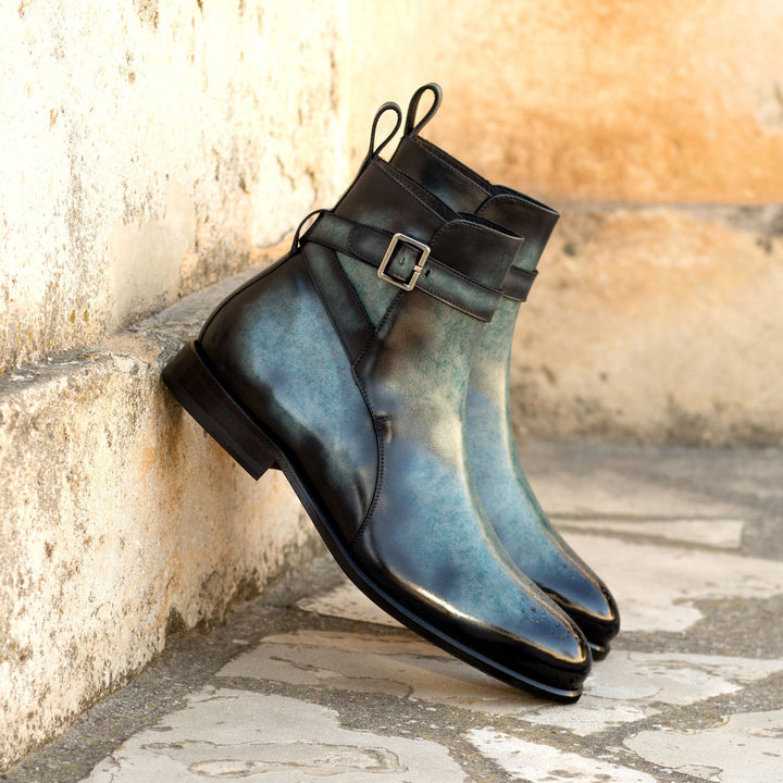 Men's Turquoise Patina Jodhpur Boots - Maison Kingsley Couture Spain