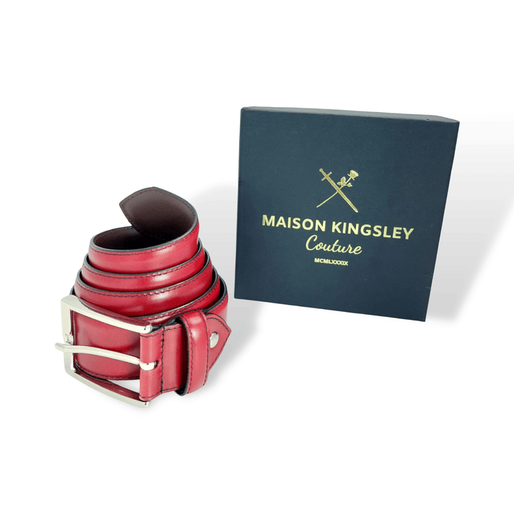 MKC Fastlane Passion Red Signature Belt - Maison de Kingsley Couture Harmonie et Fureur Spain