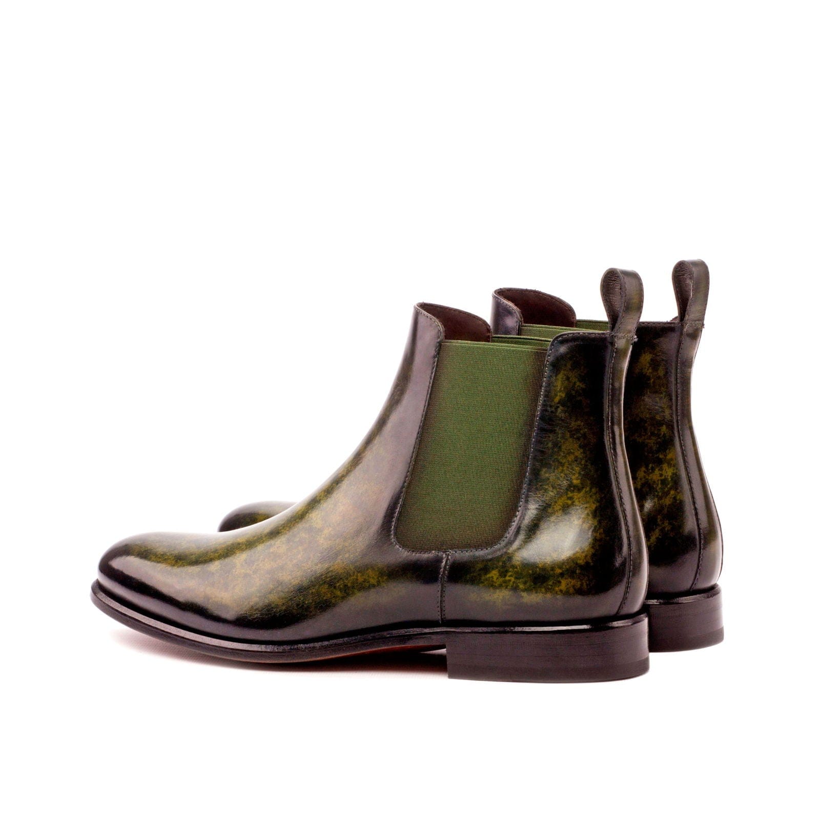 Sea of Green Hand-painted Patina Men's Chelsea Boots - Maison de Kingsley Couture Harmonie et Fureur Spain