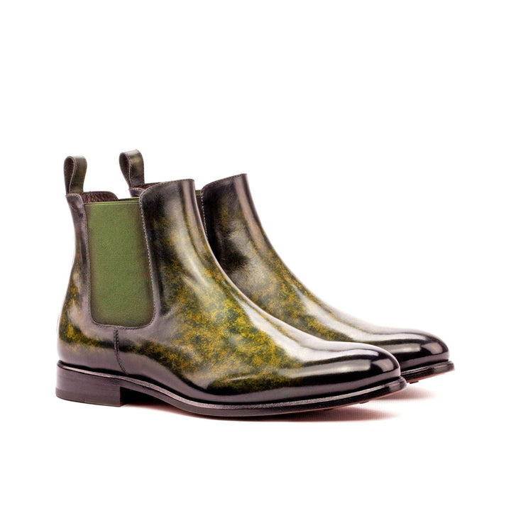 Men's Sea of Green Hand-painted Patina Chelsea Boots