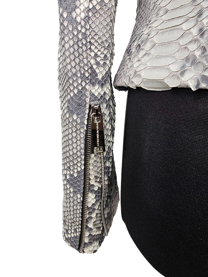 Women's Mejor White and Grey Python Jacket