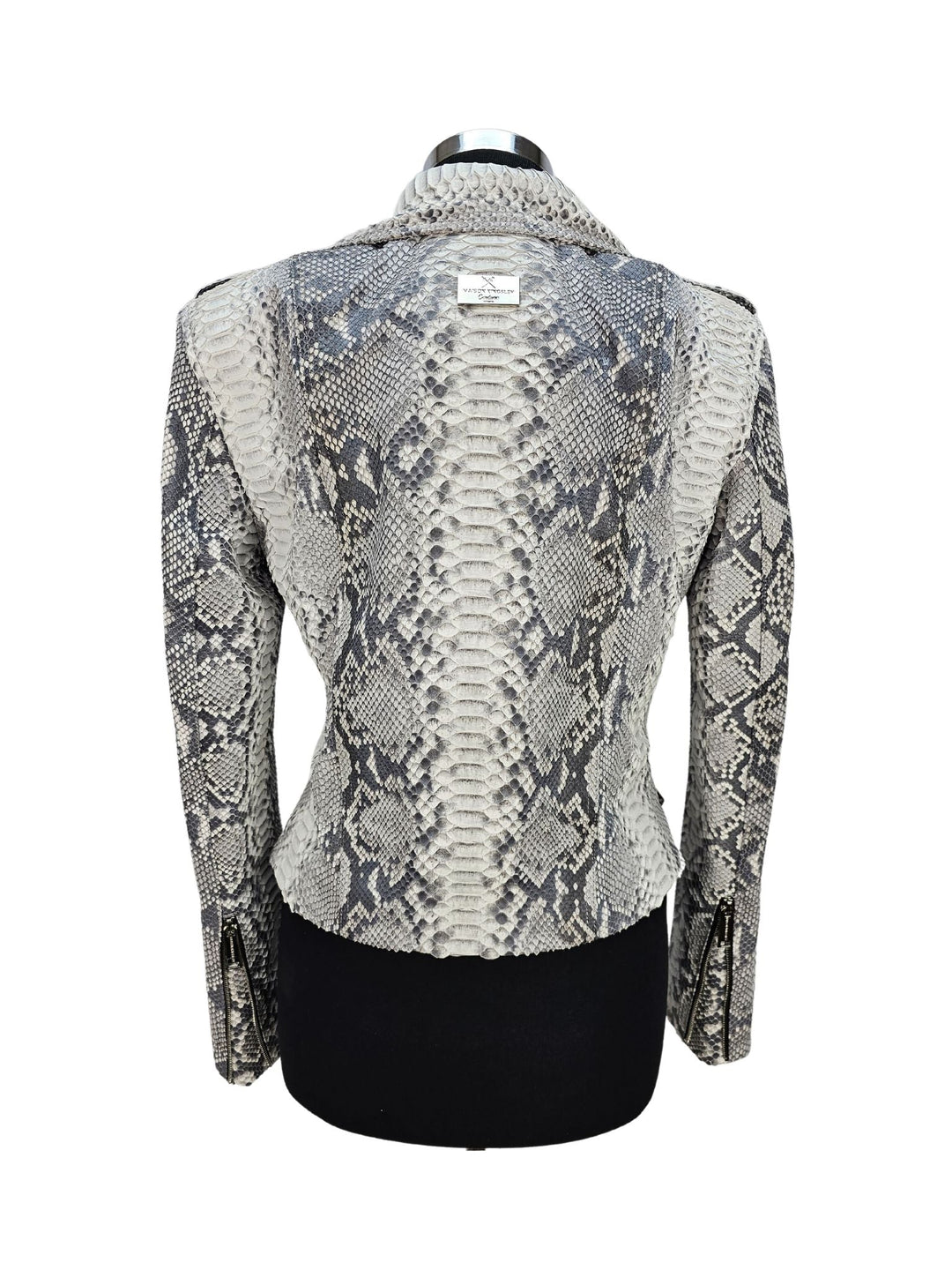 Women's Mejor White and Grey Python Jacket - Maison Kingsley Couture Spain