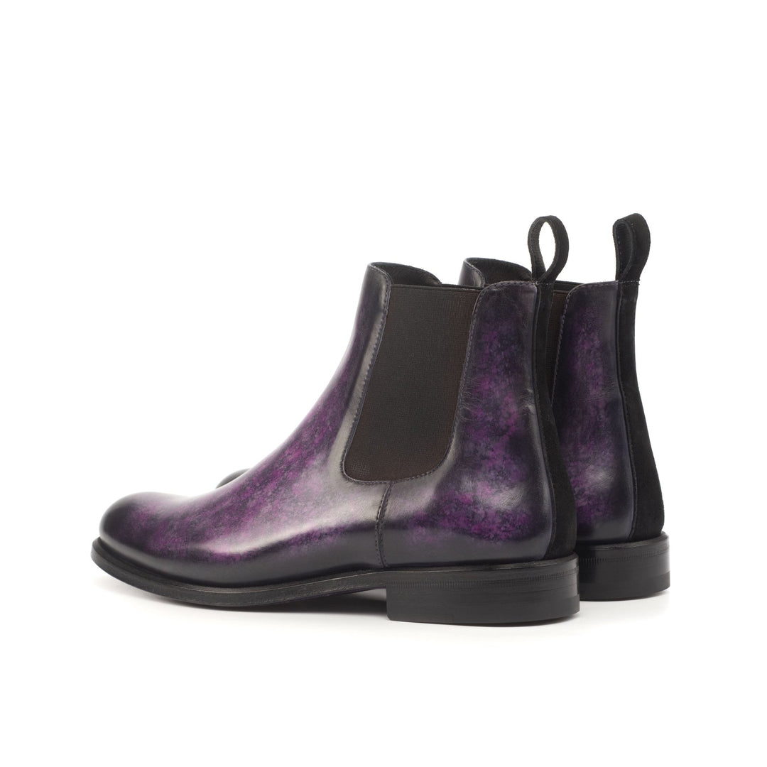Women's Purple Patina Chelsea Boots Hand-painted
