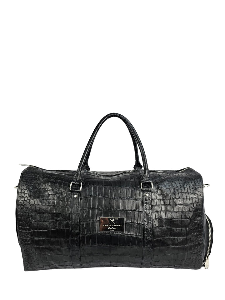 XXL Black Alligator Duffle Bag by Maison Kingsley - Maison Kingsley Couture Spain