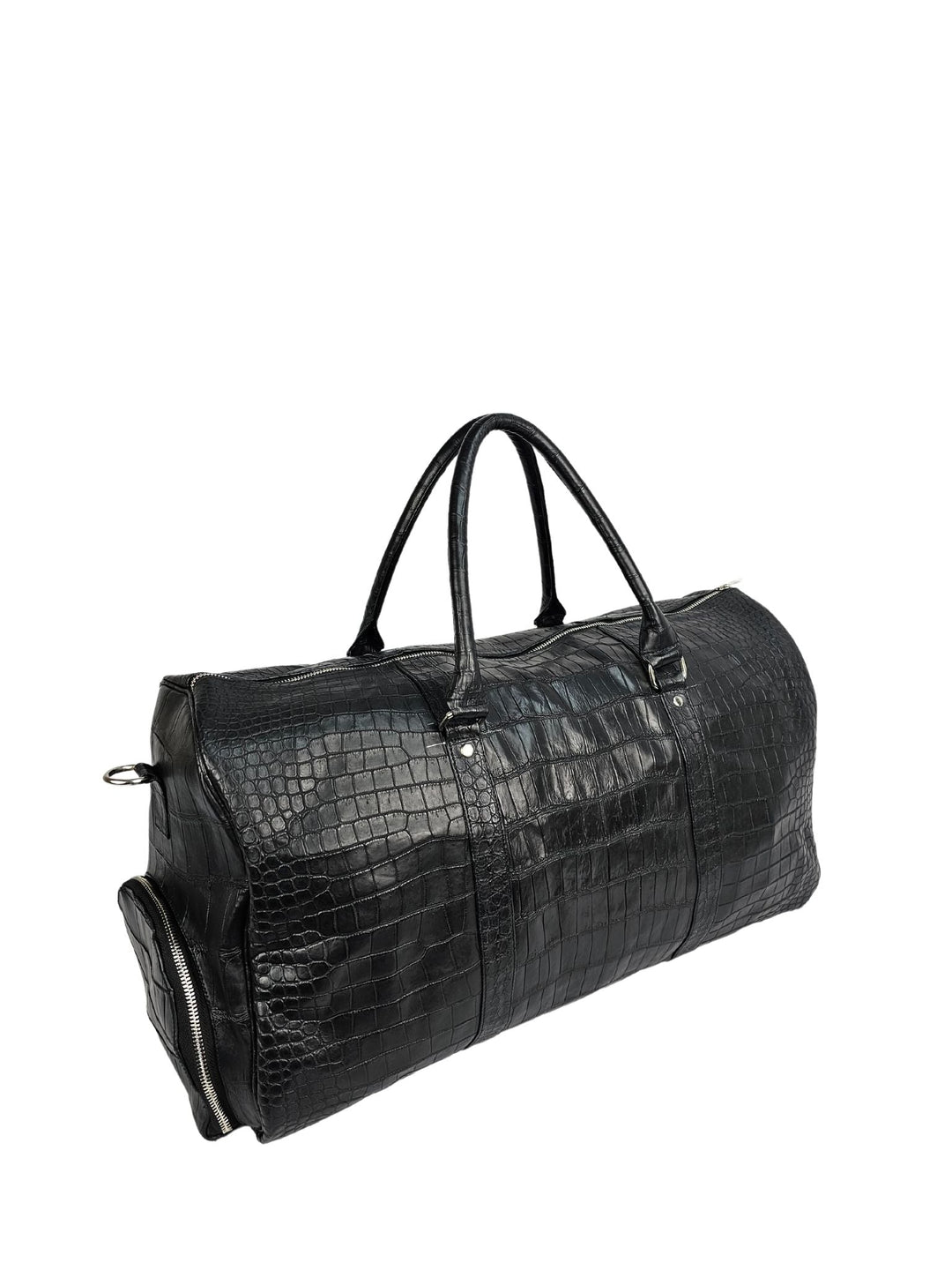 XXL Black Alligator Duffle Bag by Maison Kingsley - Maison Kingsley Couture Spain