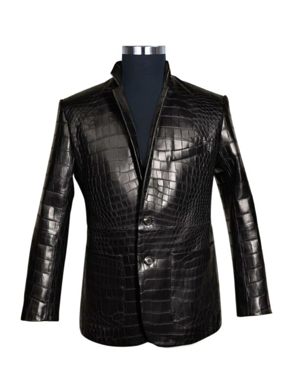 Men's Bespoke Black Alligator Blazer