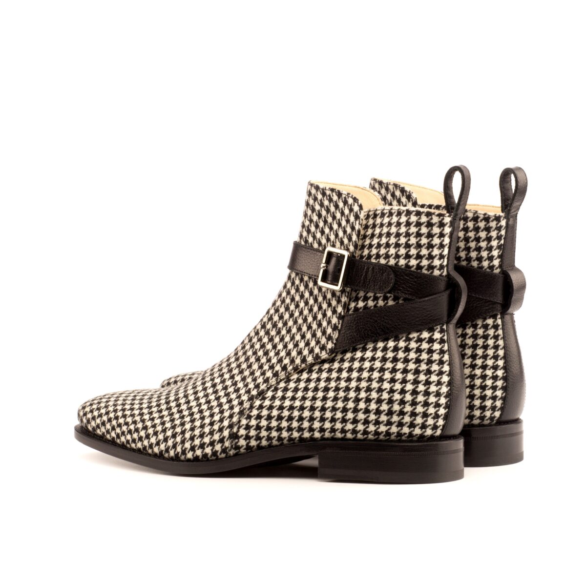 Men's Jodhpur Boots in Black Houndstooth