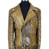 Mens Hendrix Light Brown Python Biker Jacket