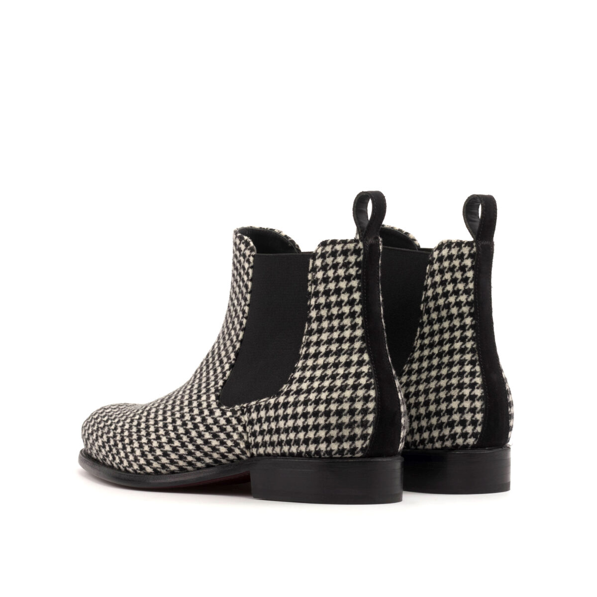 's Houndstooth and Black Suede Chelsea Boots 2