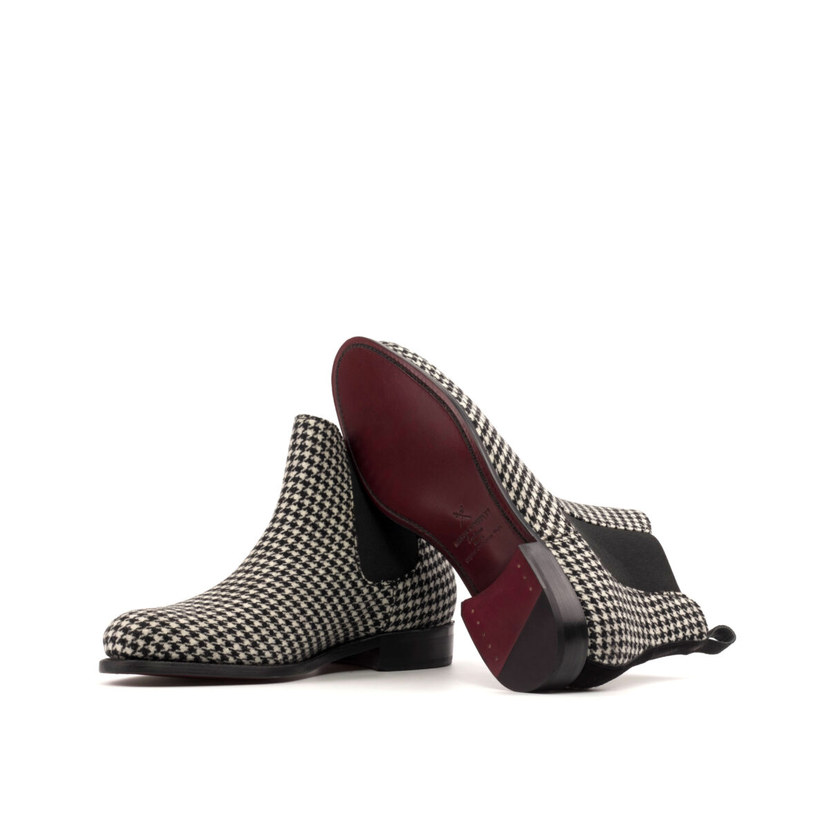 's Houndstooth and Black Suede Chelsea Boots 3