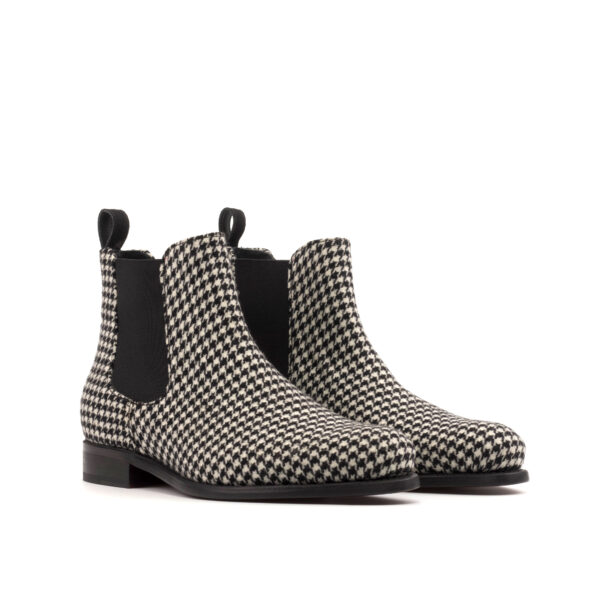 's Houndstooth and Black Suede Chelsea Boots