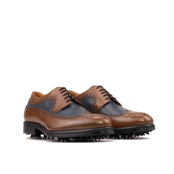 Men’s Medium Brown and Navy Wingtip Golf Shoes