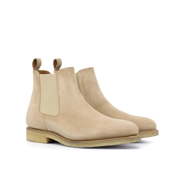 Men's Beige Suede Chelsea Boots with Crepe Sole