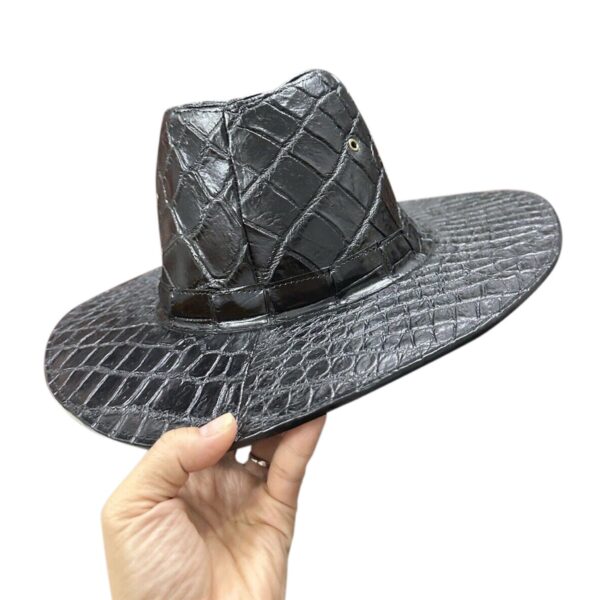 Black Alligator Fedora by Maison Kingsley