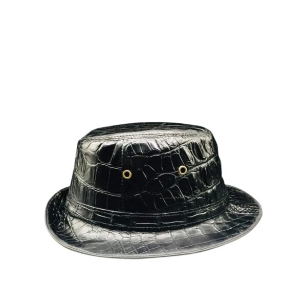 Black Alligator Fedora Hat by Maison Kingsley