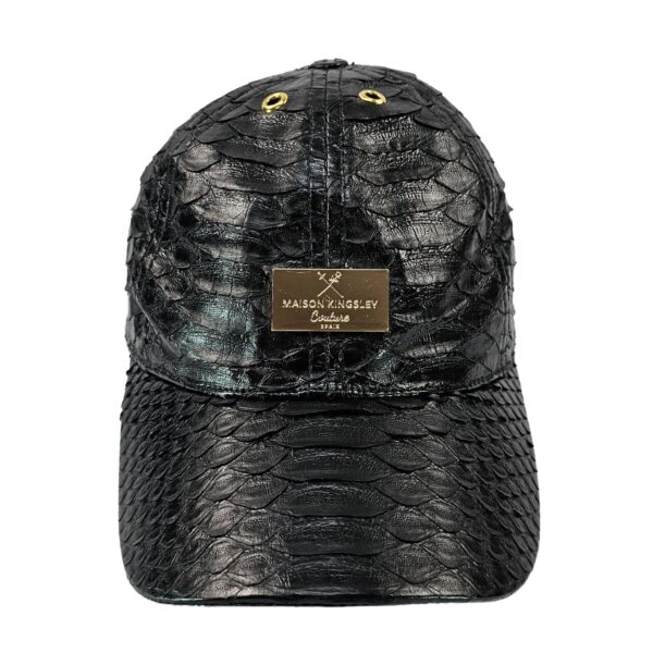 Black Python Snakeskin Hat Bespoke by Maison Kingsley