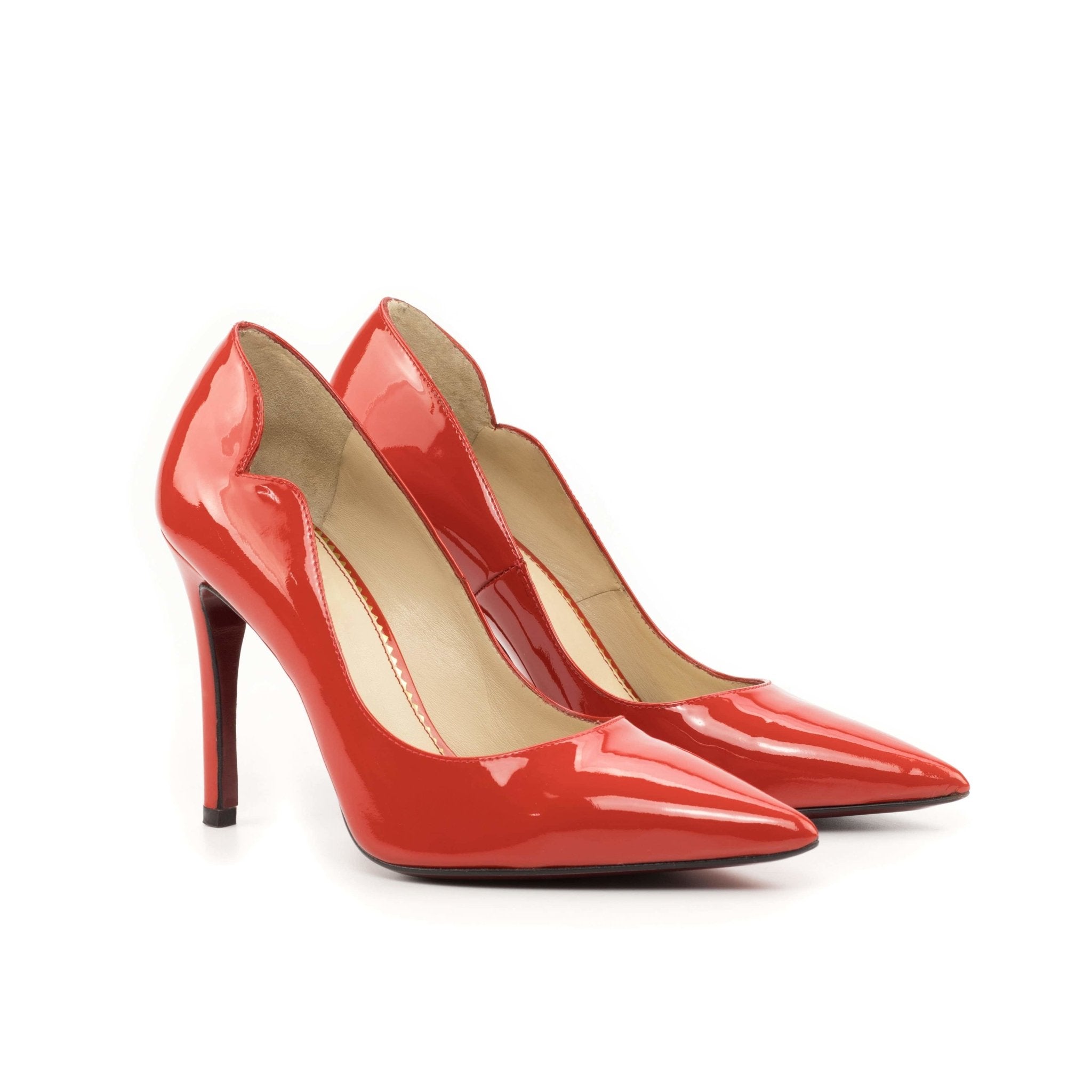 Brielle 100mm Heels in Passion Red Patent with Red Sole