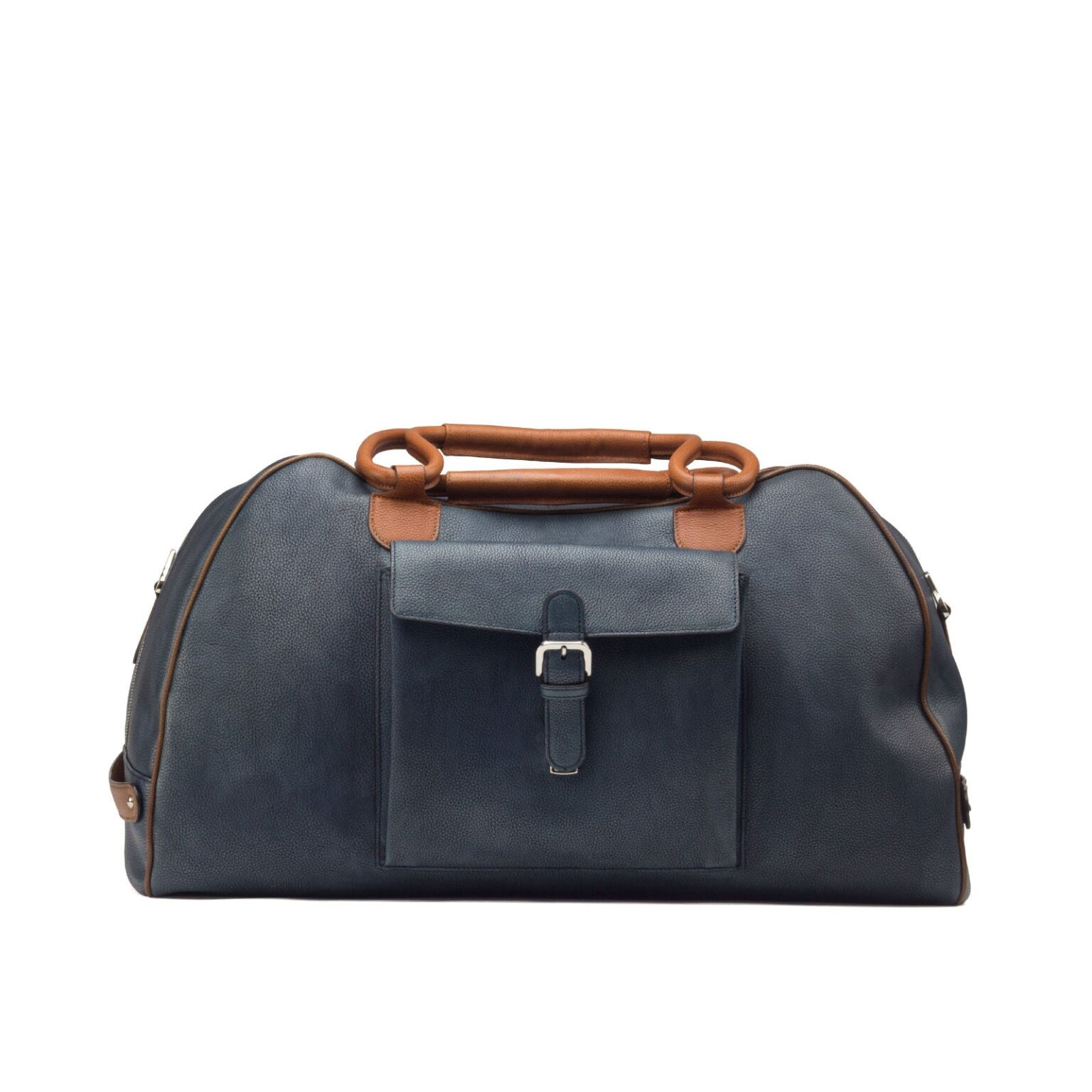 Córdoba Duffle Bag in Navy Cognac and Medium Brown Full Grain Leather