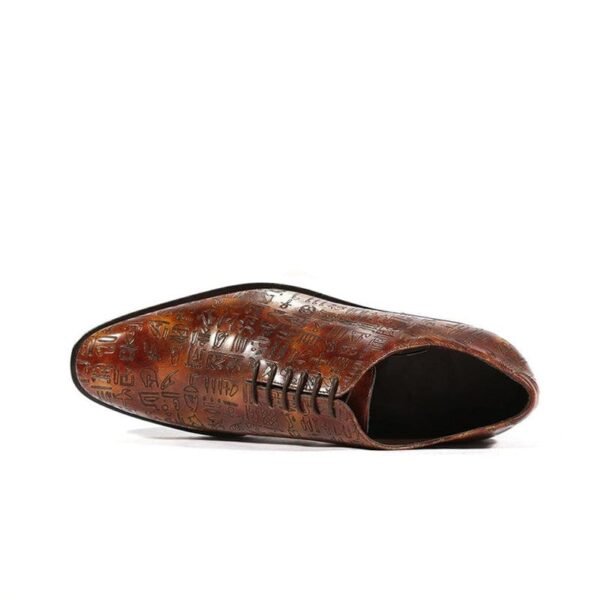 Men's Laser-Engraved Egyptian Pharaoh Copper Garnet Dress Shoe