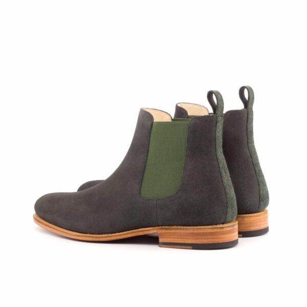 Men's Grey & Olive Green Lux Suede Chelsea Boots