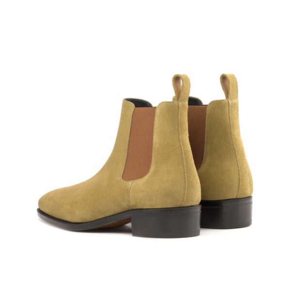 Men's Hummingbird Art Sole Chelsea Boots with High Heel in Mustard Lux Suede