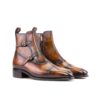 Men's MKC Fastlane Double Monk High Heel Boots with Zipper in Fire Patina