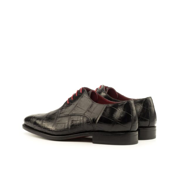 Men's Black Alligator Derbys with Red Accent