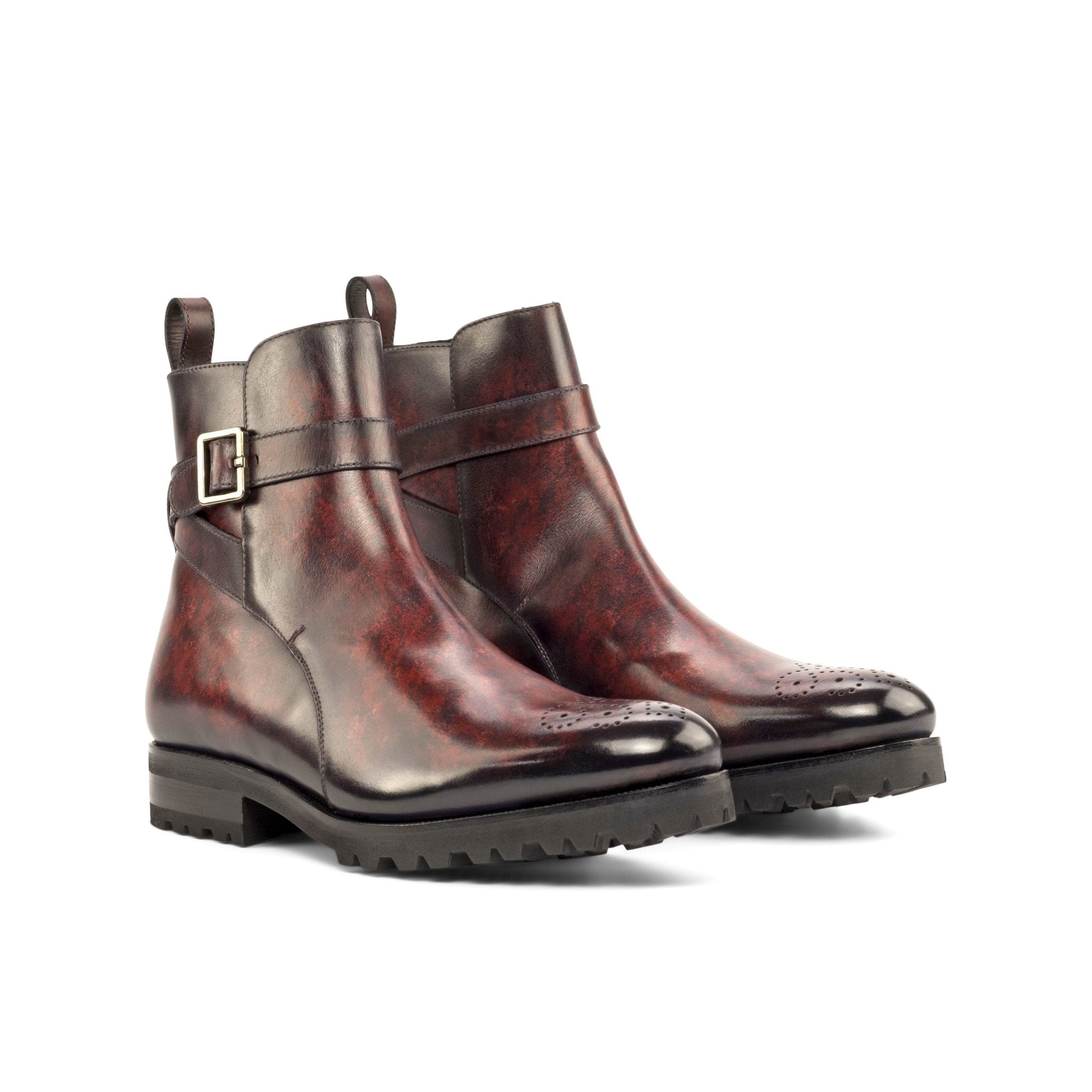 Men's Burgundy Patina Commando Jodhpur Boots