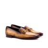 Men's Carré Smoking Slippers in Cognac and Wine Patina