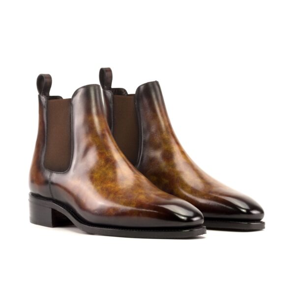 Men's Chelsea Boots in Fire Patina with High Heel