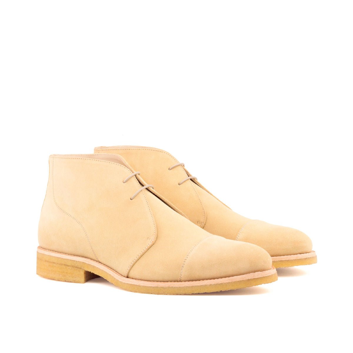 Men's Chukka Boots in Sand Lux Suede and Crepe Sole