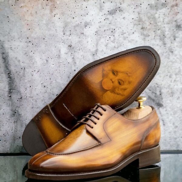 Men's Cognac Patina Split Toe Derby Marilyn Monroe Art Sole Edition