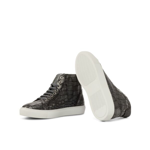 Men's Coupe-Haute Grey and White Croco Print Calf Leather