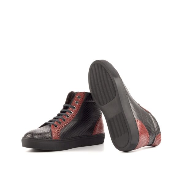 Men's Coupe-Haute Sneaker in Black and Red Python