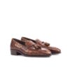 Men's Croco Print Calf Loafers in Mixed Brown with High Heel