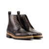 Men's Dark Brown Calf Jump Boots with Commando Sole and Burnishing