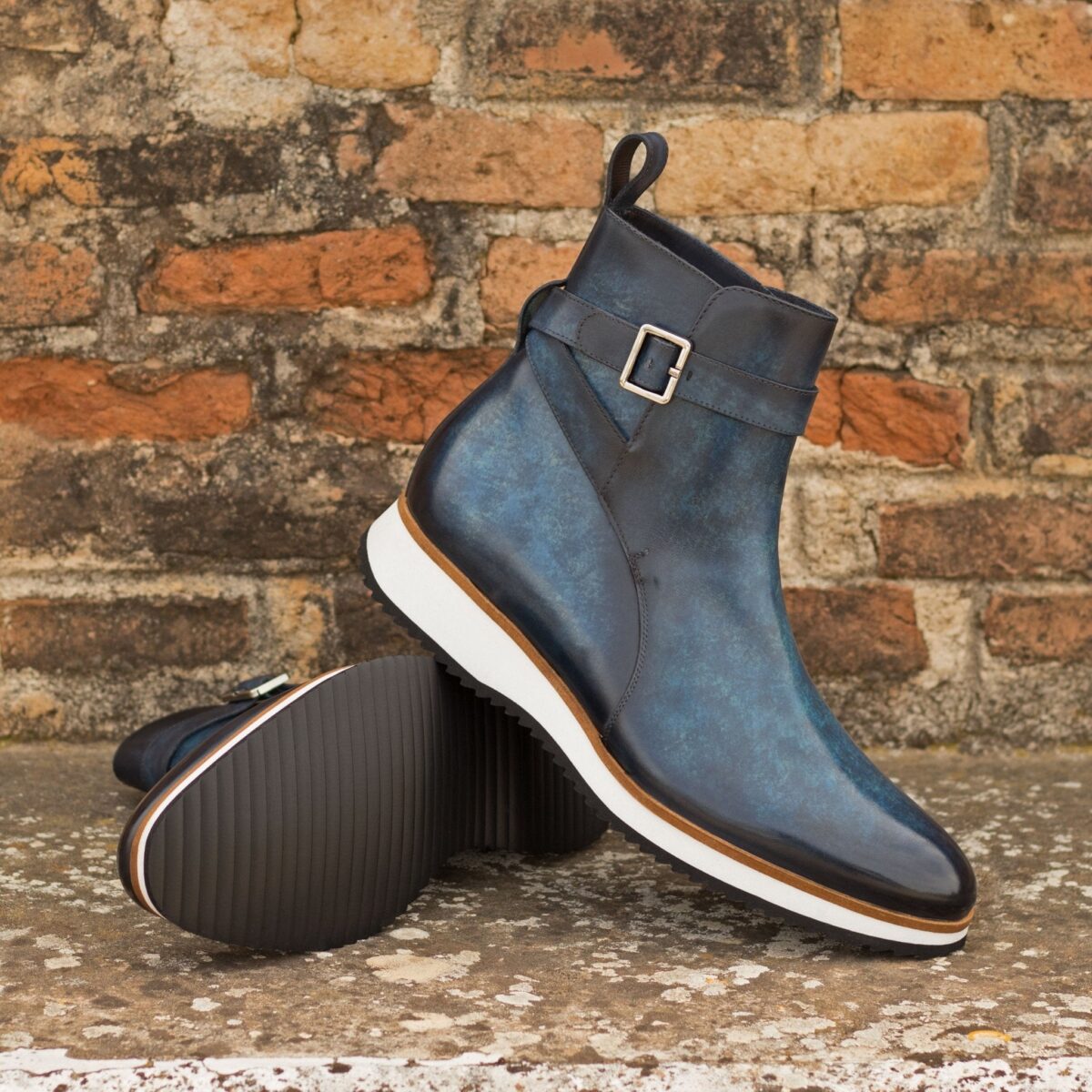 Men's Denim Blue Patina Jodhpur Boots with Xtralight Running Sole