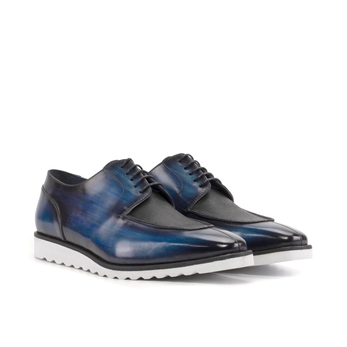 Men's Denim Blue Patina Split Toe Derby with Sneaker Sole