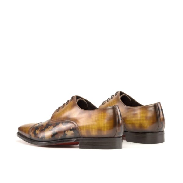 Men's Derbys in Cognac and Brown Camo Patina