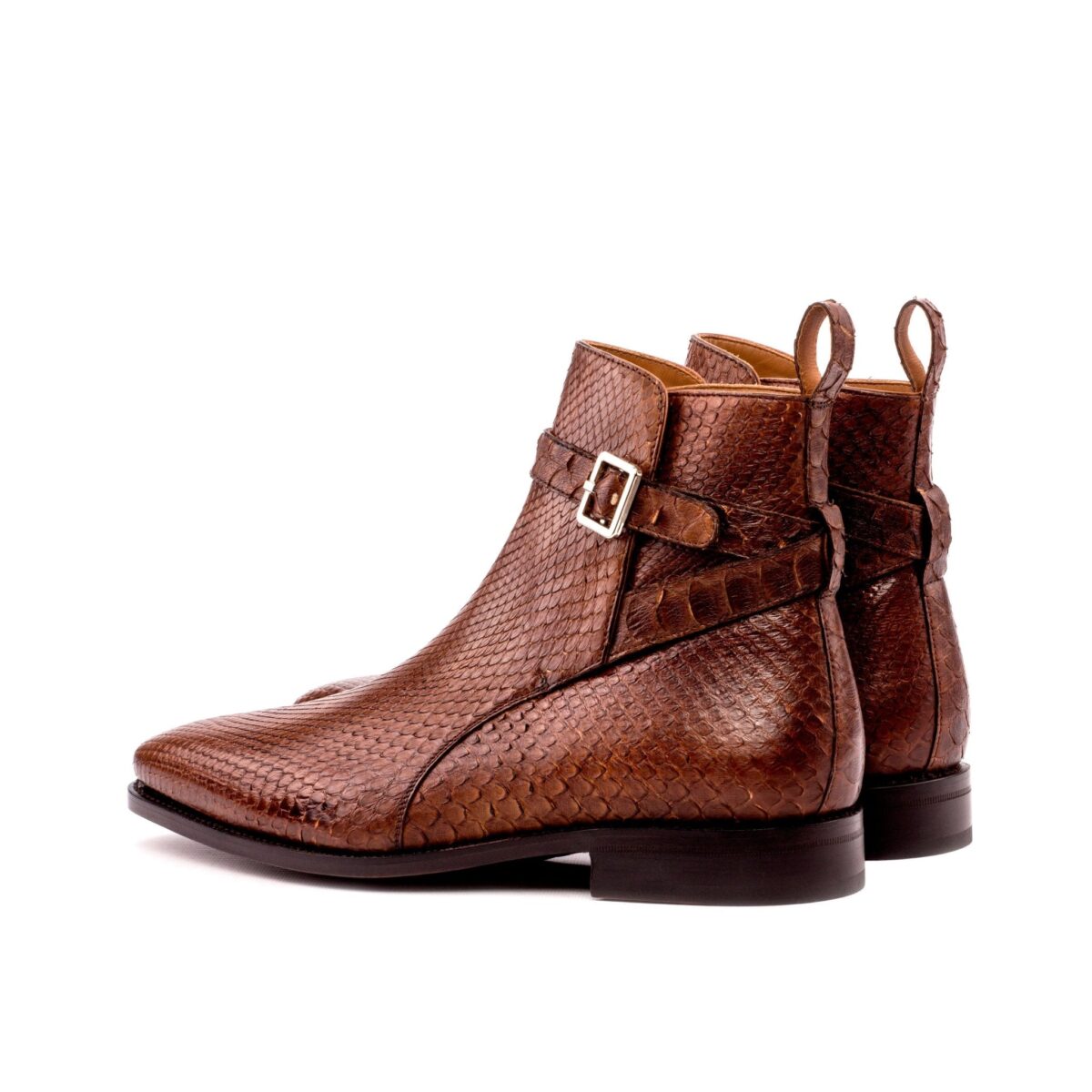 Men's Exotic Python Jodhpur Boots in Medium Brown