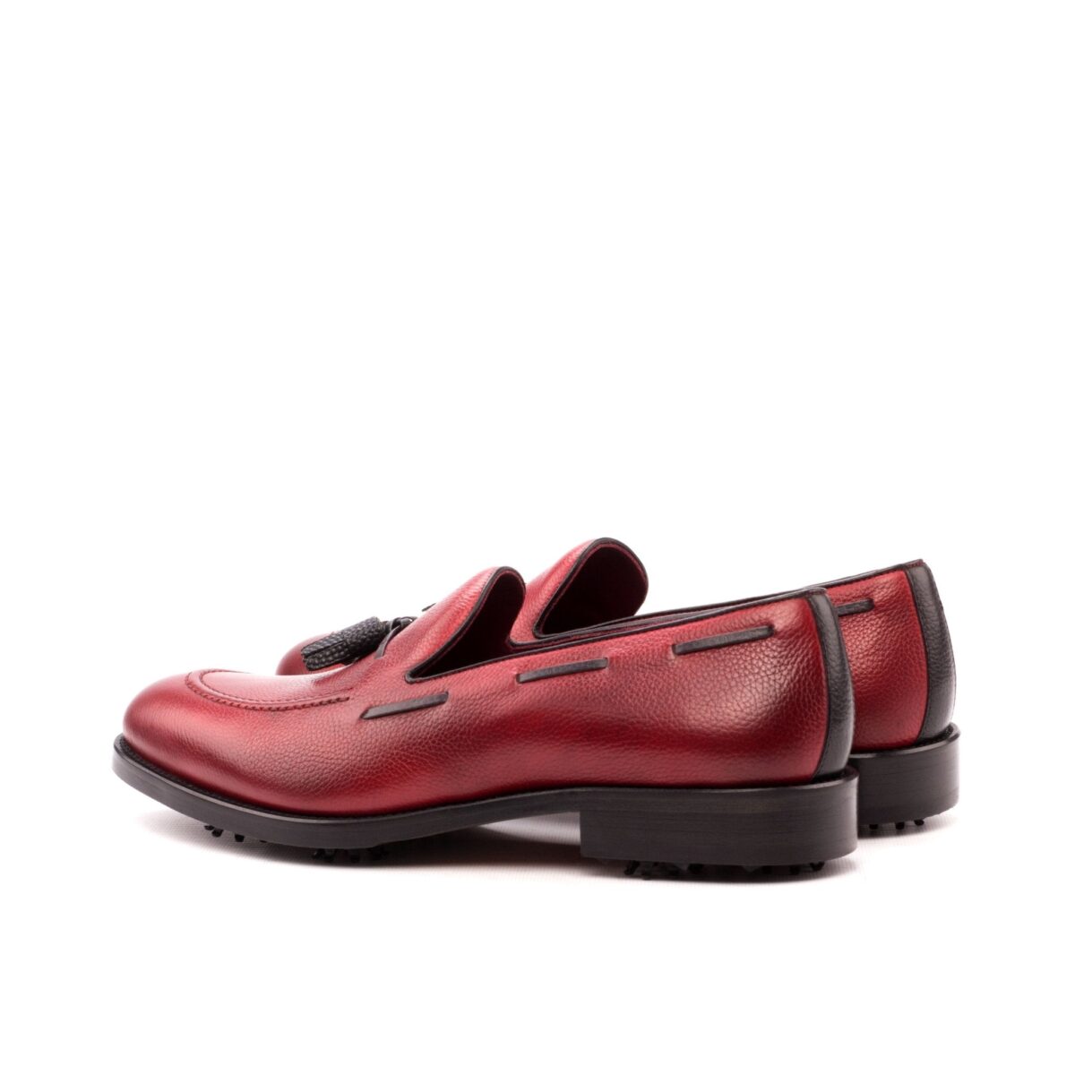 Men's Full Grain Golf Loafers in Red and Black by Maison Kingsley