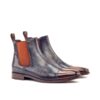 Men's Grey and Brown Patina Chelsea Boots