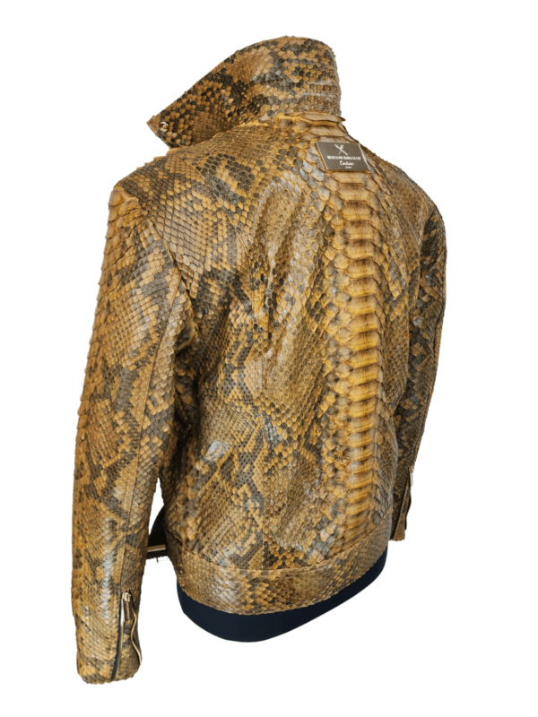 Men's Hendrix Light Brown Python Biker Jacket