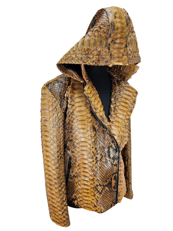 Men's Hendrix Light Brown Python Biker Jacket