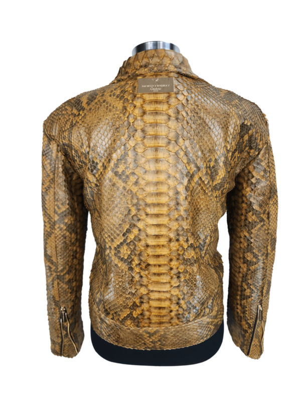 Men's Hendrix Light Brown Python Biker Jacket