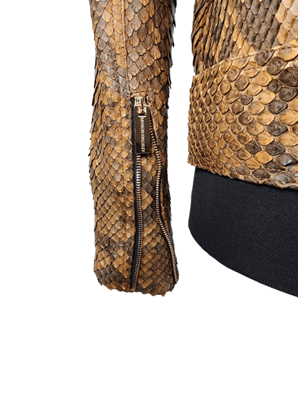 Men's Hendrix Light Brown Python Biker Jacket