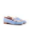 Men's Double Monk Slipper in Blue and Ice Linen