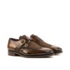 Men's Herringbone and Brown Patina Single Monk Strap Wingtips